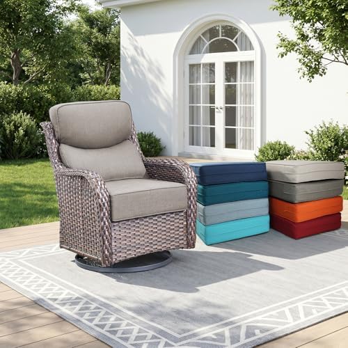 Patio Furniture Replacement Cushions 24 x 24 x 6 Inch, Outdoor Wicker Deep Se...