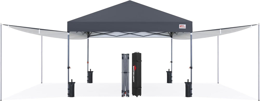 MASTERCANOPY 10x10 Pop Up Canopy Tent with 2 Shelters,230 Sq ft Drak Grey