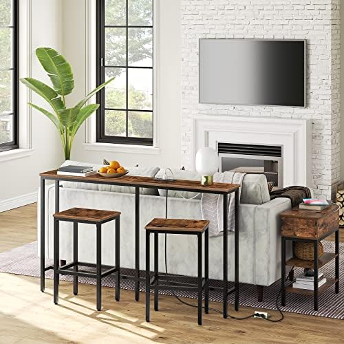 MAHANCRIS Bar Stools, Set of 2 Bar Chairs, Kitchen Breakfast Bar Stools with ...
