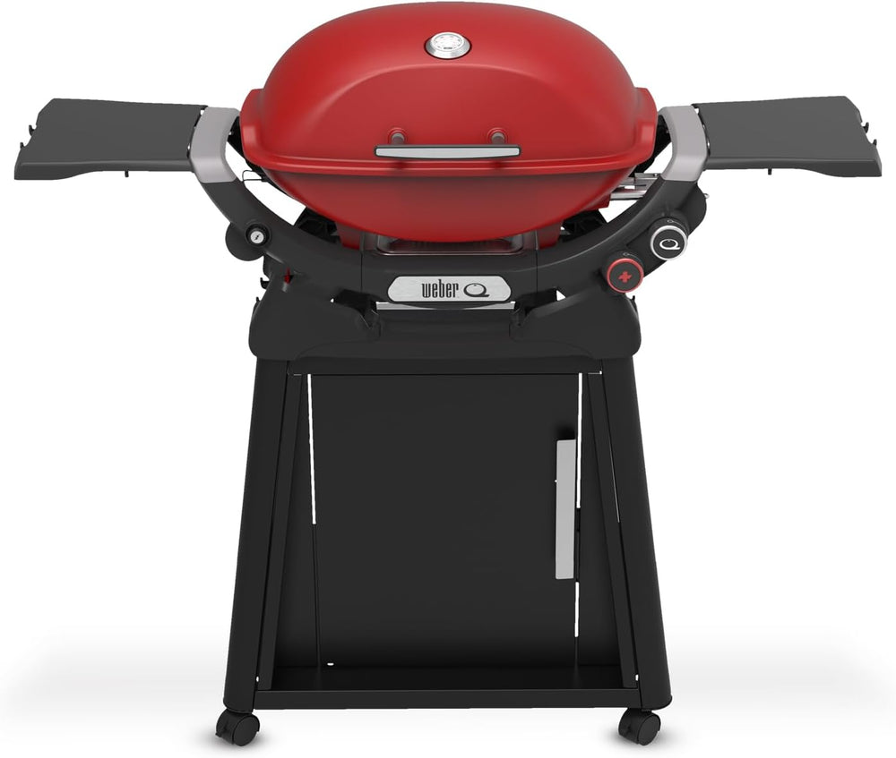 Weber Q 2800N+ Liquid Propane Grill with Stand, Flame Red – Wide 250°–700°F T...