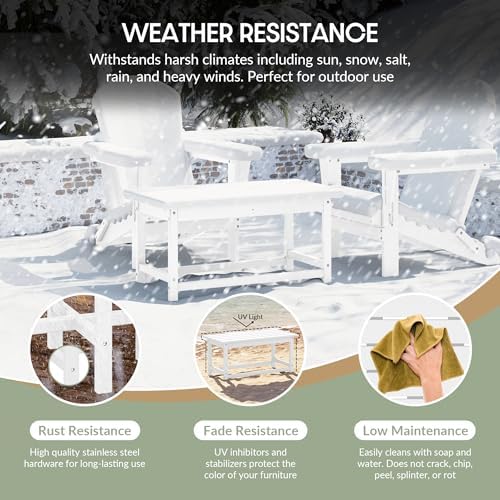WestinTrends Malibu Outdoor Poly Lumber Coffee Table, 35.25" x 17.5"...