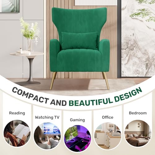 Nalupatio Velvet Accent Chairs Set of 2 Modern High Back Armchair Arm Chair w...