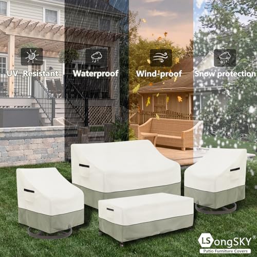 Outdoor Swivel Chair Covers 2 Pack,100% Waterproof Heavy Duty Outdoor Chair C...