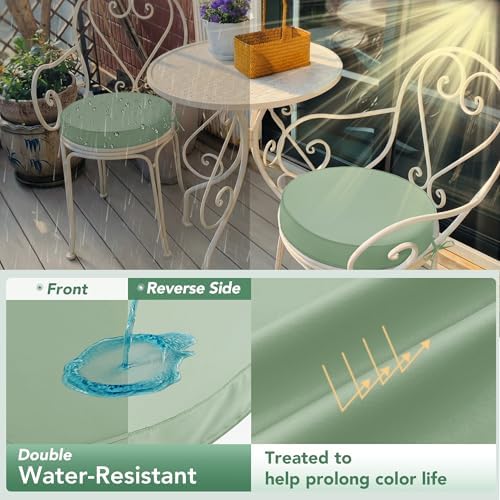 Summsun Outdoor Bistro Chair Cushions Set of 2, 15" D x 3" H Round ...