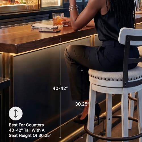 Signature Design by Ashley Valebeck 1-Piece Swivel Barstool, 30 In