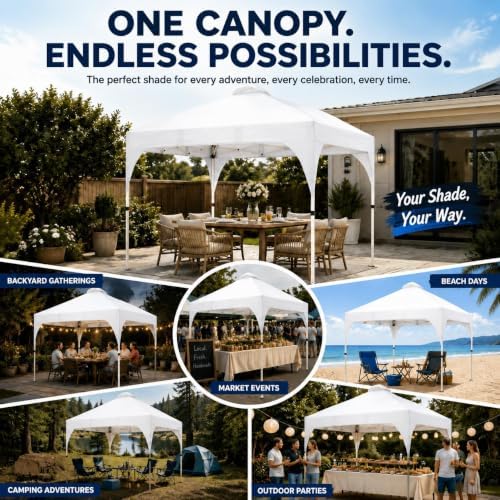 Yaheetech 10x10 Pop Up Canopy Tent for Outdoor Events, White