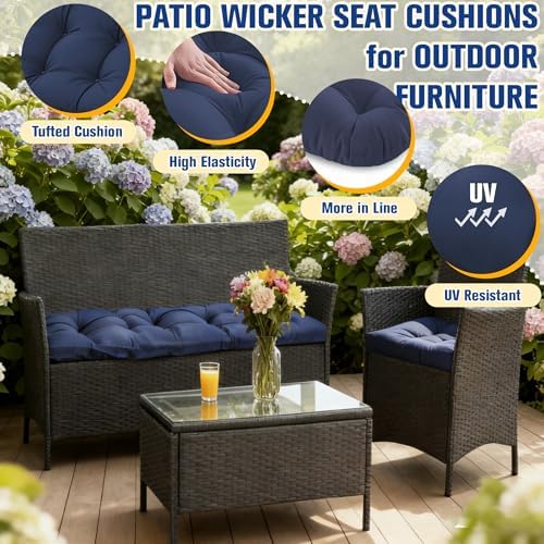 Outdoor Chair Cushions, Patio Wicker Furniture Seat Pads, Waterproof