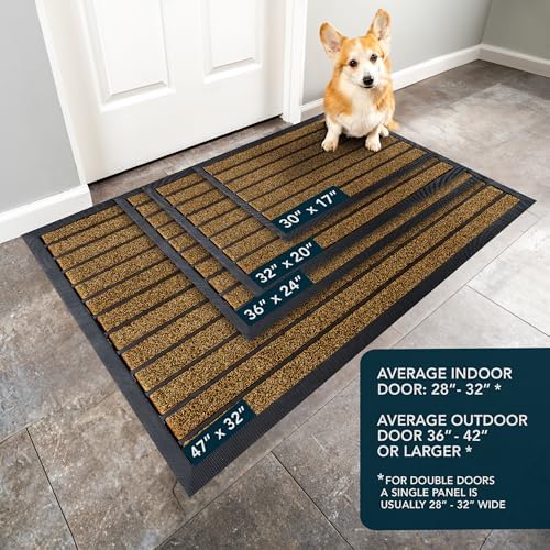 ubdyo Extra Durable Door Mat Outside Entrance (32" x 20", Bright Br...