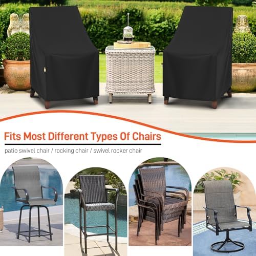 Arcedo High Back Outdoor Chair Cover Waterproof, 2 Pack, 27"W x 30"...