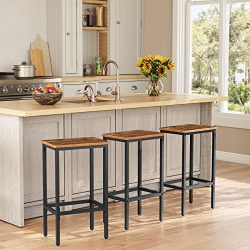 MAHANCRIS Bar Stools, Set of 2 Bar Chairs, Kitchen Breakfast Bar Stools with ...