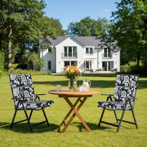 DYTXIII Outdoor High Back Chair Cushions Set of 2, 44"x22" Water Re...