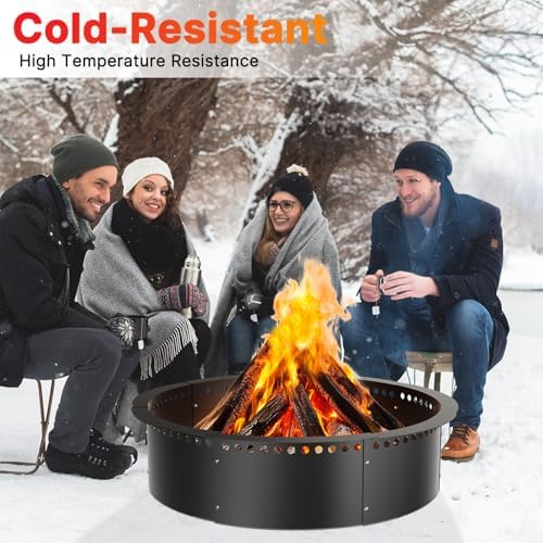 Smokeless Fire Pit Ring, 52-Inch Outer/48-Inch Inner Heavy Duty Large Solid M...