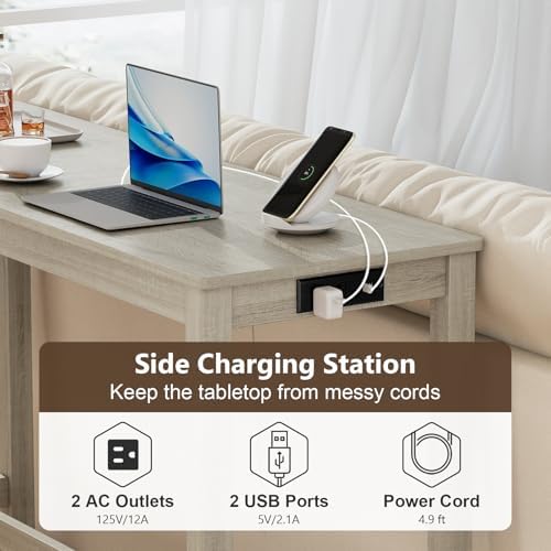 Giantex 4-Pieces Bar Table Set with Charging Station, 59-inches Dinner Tables...