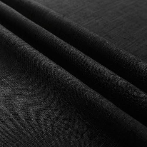 KOUFALL Black Curtains 96 Inches Long for Living Room,Sheer Linen Boho Canopy...