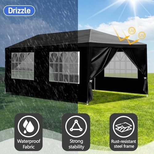 10x20 FT Party Tent, Outdoor Wedding Tents for Parties, Canopy Event Tent wit...