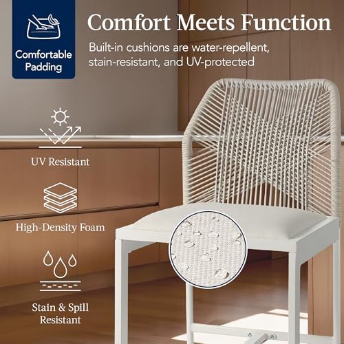 Best Choice Products Indoor Outdoor Counter Height Bar Stools Set of 2, Armle...