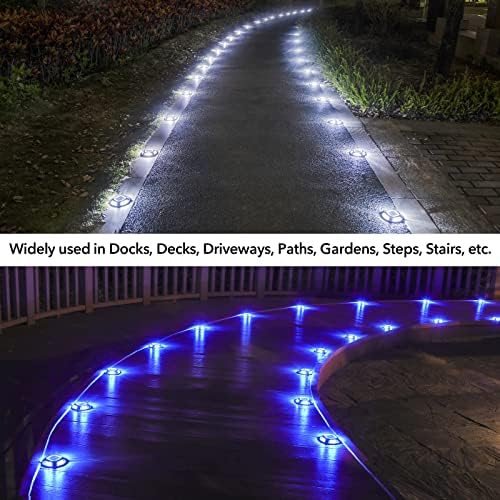AGPTEK Solar Driveway Lights Outdoor 12 Pack, 2 Color Modes LED Deck Dock