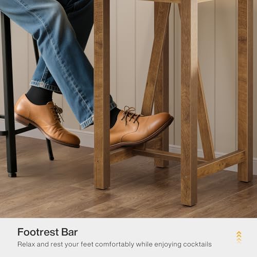 Tribesigns Square Bar Table, 39.4" Tall Counter Height Pub Table for Coc...