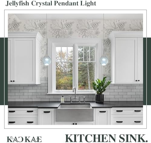 LED Pendant Light Kitchen Island Jellyfish Crystal Pendant Lights Dimmable Ch...