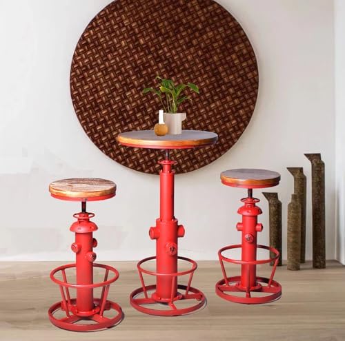 Topower Industrial Bar Table 38.58-48.43" Adjustable Pub Table Kitchen D...