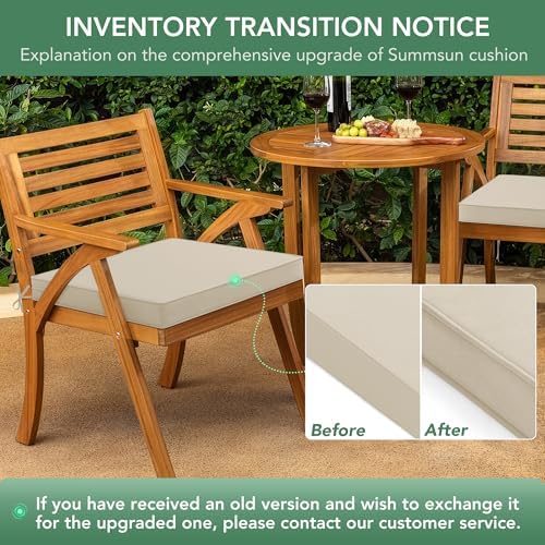 Summsun Outdoor Chair Cushions Set of 4: Water Resistant Seat Cushion for Pat...