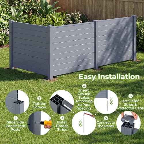 GIANTEX 36''H x 48''W Air Conditioner Fence Privacy Screen 3 ...