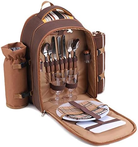 Picnic Backpack, 2-Person with Blanket & Wine, Family & Lovers Gift, ...