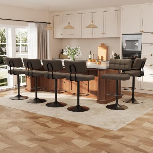 Adjustable Height Linen Bar Stools, Counter Height Barstools