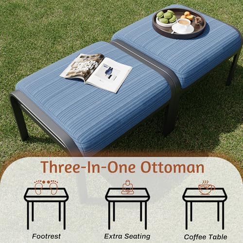 HOMREST Patio Furniture Sets 7 PCS Outdoor Metal Conversation Sets, 360 Degre...