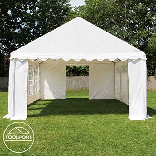 TOOLPORT 16x26 ft PVC 700 Party Tent, Outdoor Canopy, White