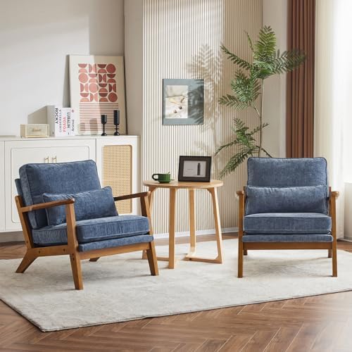 Karl home Mid-Century Lounge Accent Chair, Dusty-Blue