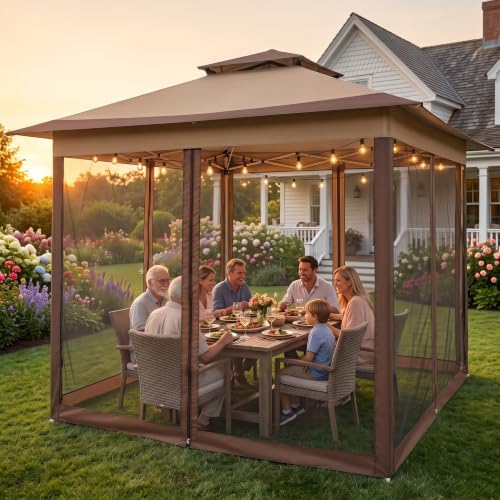 COBIZI 12x12 Pop Up Gazebos On Clearance - Upgrade Easy Up Metal Outdoor Gaze...