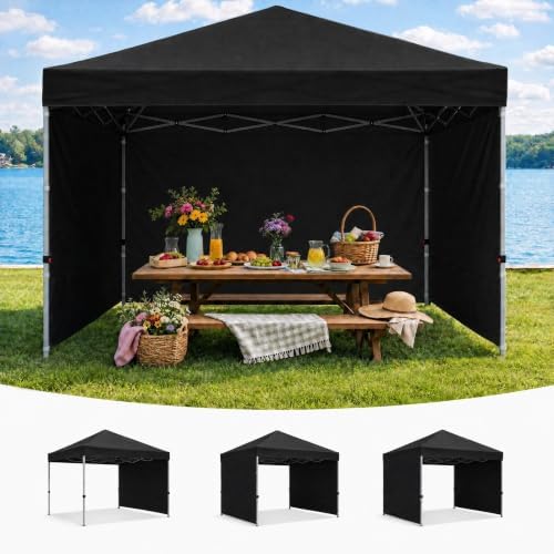 10 x 10 Canopy Sidewalls, 3 Pack Pop Up Canopy Tent Walls, Black