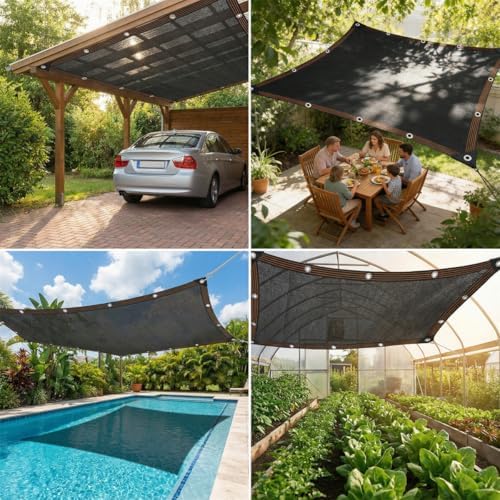 90% Sun Shade Cloth with Grommets, 20 x 30 FT Pergola Shade Cover Canopy, Mes...
