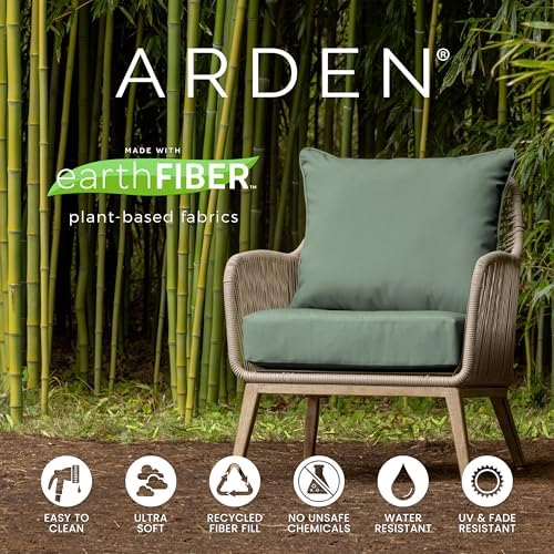 Arden earthFIBER Outdoor Dining Chair Cushion, 20 x 20, Rain-Proof, Fade Resi...