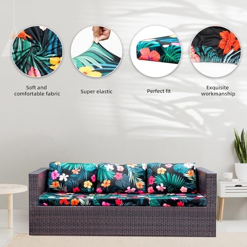 8 Pcs Outdoor Cushion Covers, Patio Sofa Cushion Covers Replacement