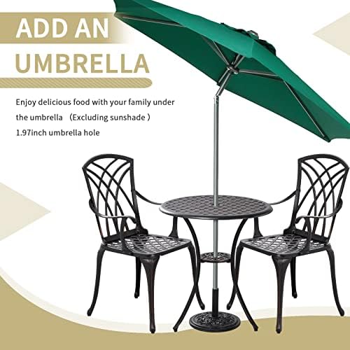 3 Piece Bistro Set Cast Alumiunm Bistro Table and Chairs Set 2