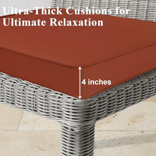 Outdoor Chair Cushions 22x22x4 Inch, Waterproof Spice Patio Furniture Cushion...