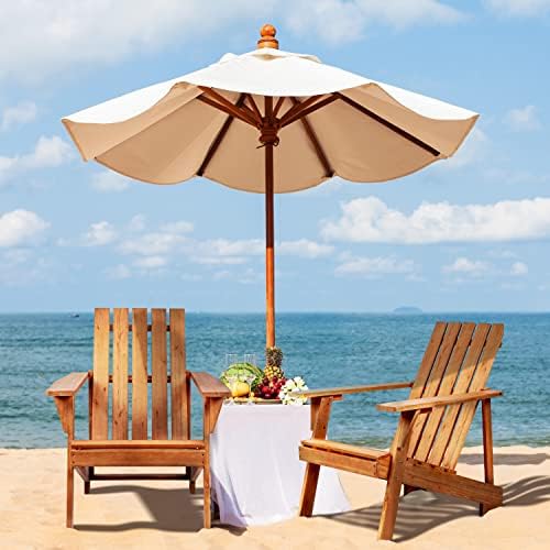 JONATHAN Y Irving 32" Solid Acacia Wood Adirondack Chair, Light Brown