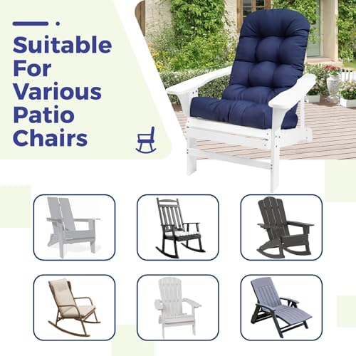 Outdoor Adirondack Chair Cushions Set of 2,Printing Rocking Chair Cushion