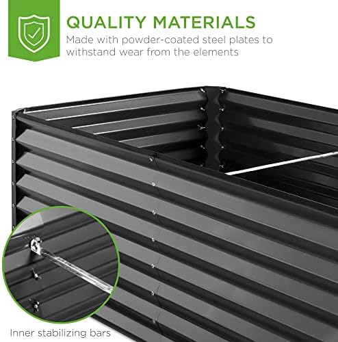 Best Choice Products 6x3x2ft Outdoor Metal Raised Garden Bed, Deep Root Box P...