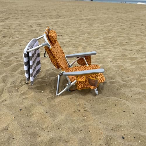Bliss Hammocks Folding Backpack Beach Chair Recliner, Amber Leaf