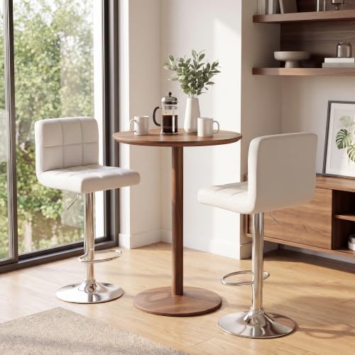 Homall Bar Stools Set of 4, Modern PU Leather Adjustable Swivel Barstools wit...