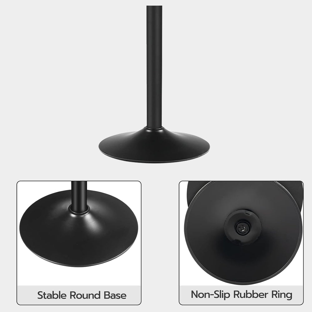 HOOBRO Bar Table, Height-Adjustable Round Pub Table 27-35.4 Inches, Cocktail ...