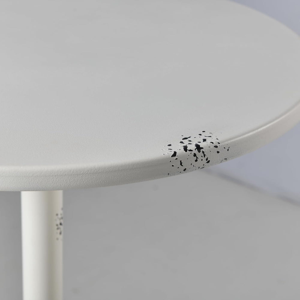 Industrial Pub Table 23.6" Iron Round Desktop 37.4" Height Cast Iro...