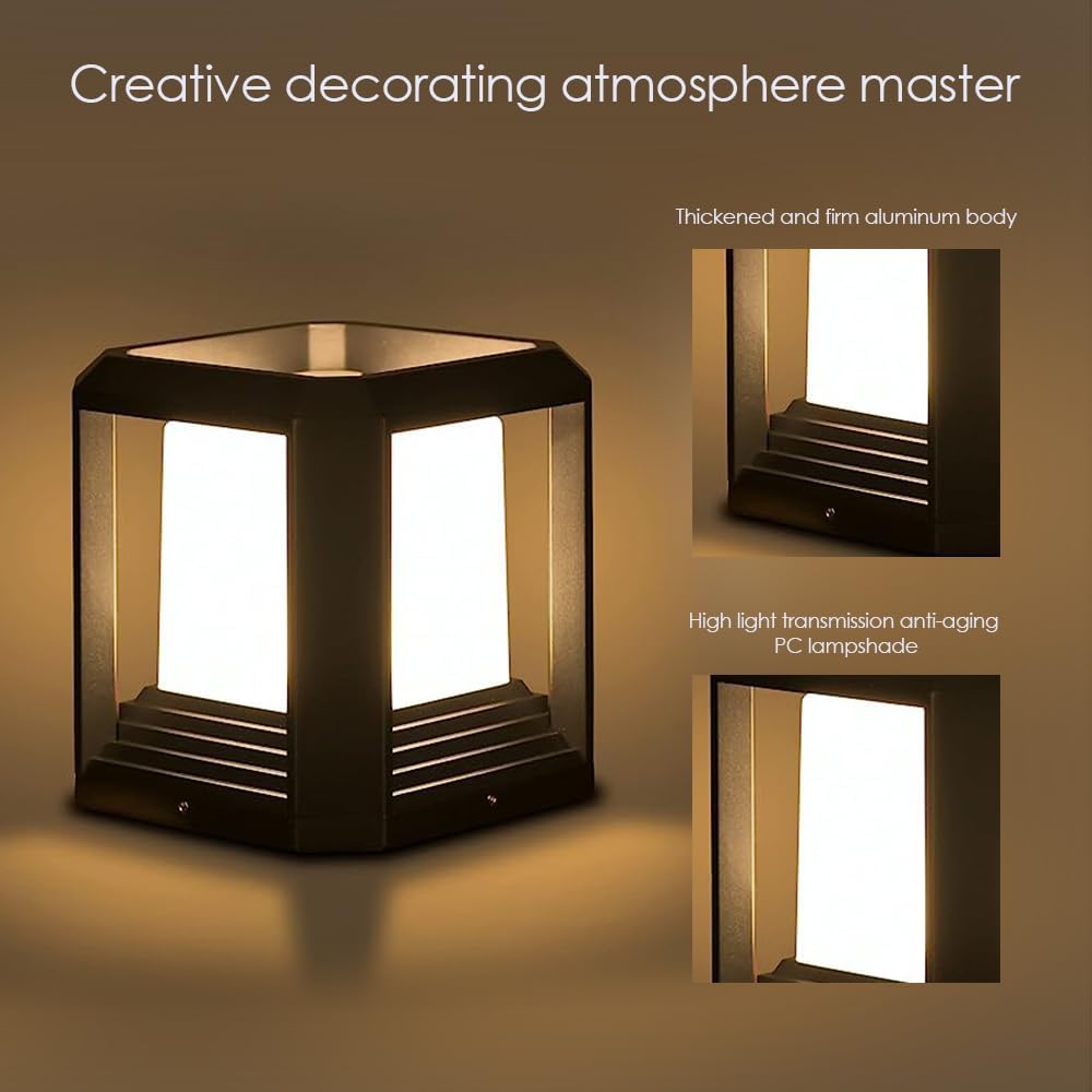 Hardwired LED Outdoor Post Light Waterproof Pillar Lamp