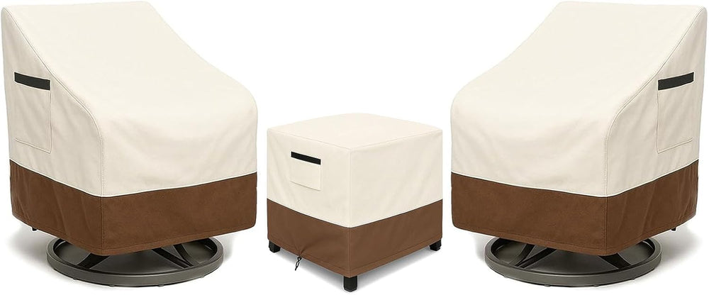 3-Piece Patio Bistro Furniture Cover Set, Heavy-Duty 600D Waterproof Outdoor ...