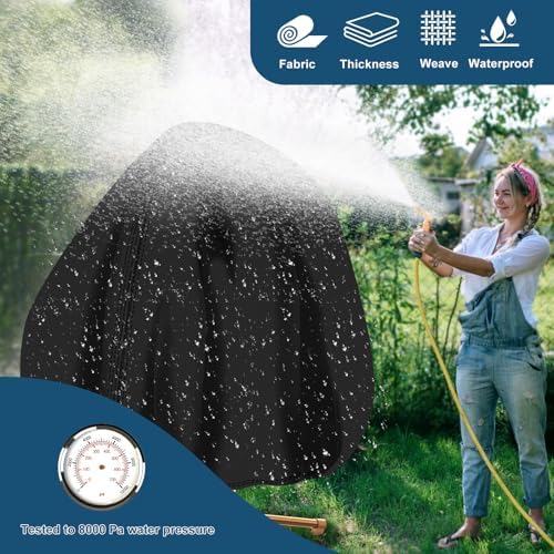 Waterproof Patio Double Egg Chair Cover 90”x78” –RICHIE Heavy-Duty Black Outd...