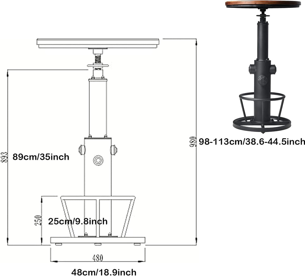 3-Piece Bar Height Table & Stools Sets for Cocktail Bistro Home Pub Party...