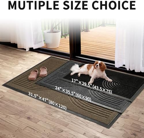 RORA Heavy Duty Door Mat Outside Entrance, Indoor Welcome Doormat 24x36